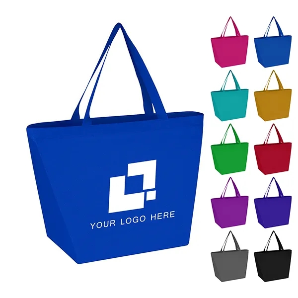 Heat Seal Nonwoven Buget Shopper Tote Bag-13 x 20 x8 2