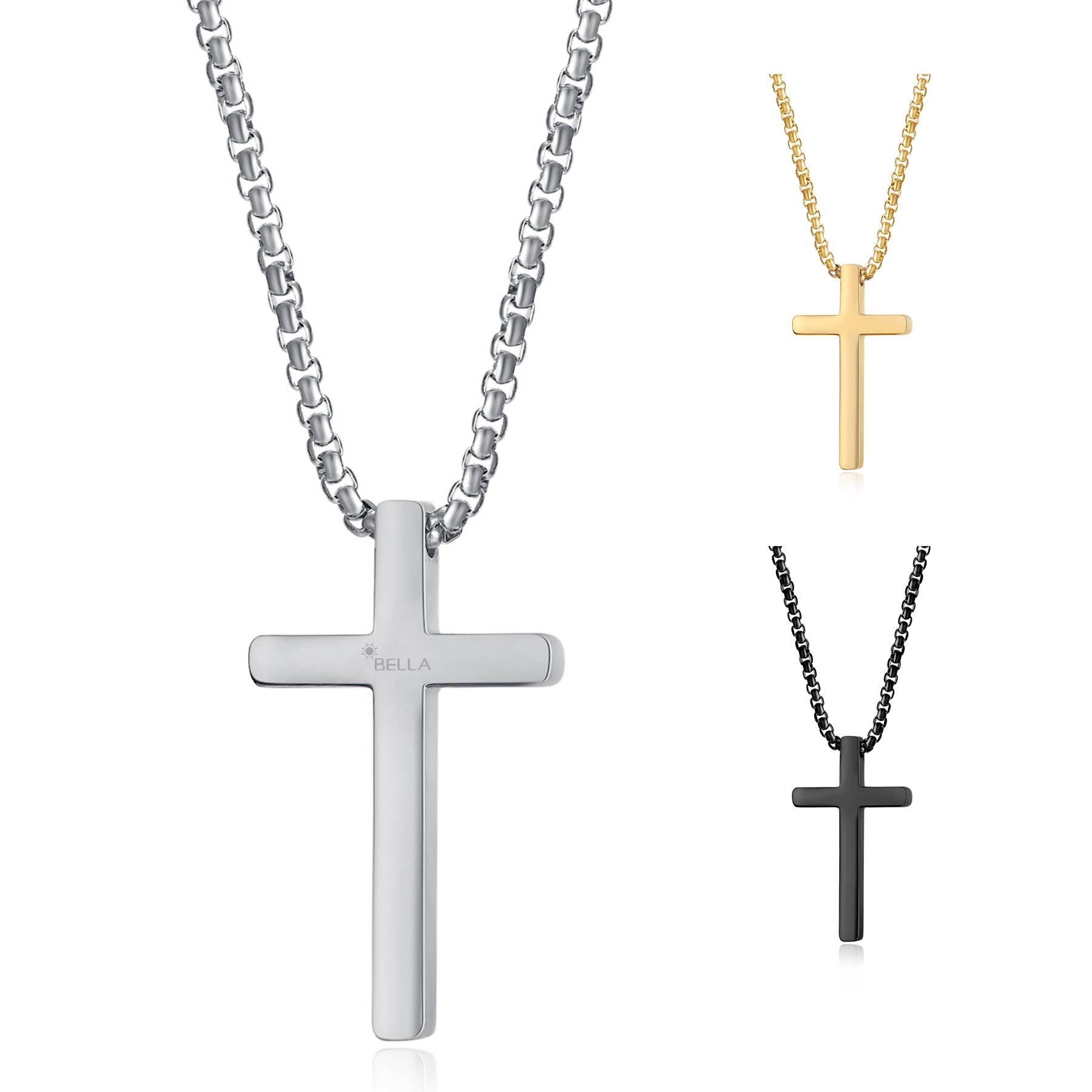 Stainless Steel Simple Statement Cross Necklace 1