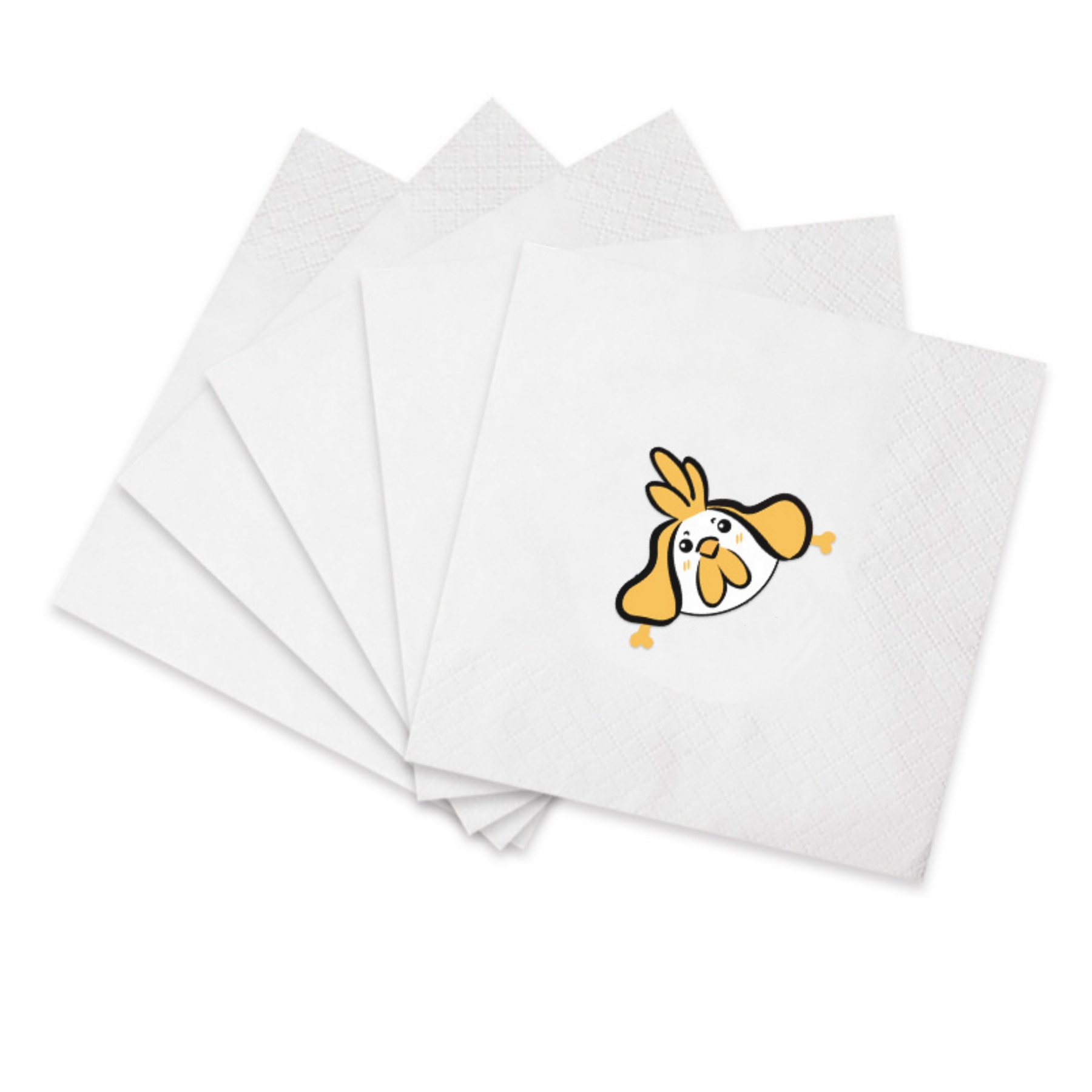 White 2 Ply Beverage Napkin 3