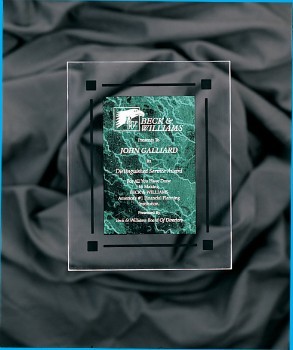 8" x 10" Green Marble Acrylic Clear-Plaq Award 2