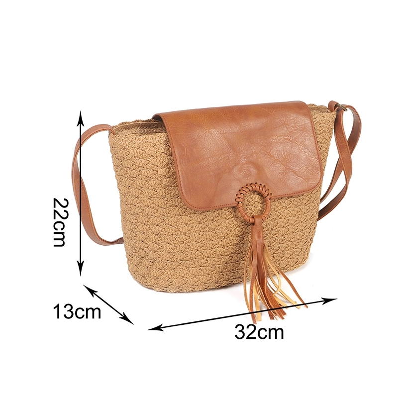 Straw Tassel Flap Crossbody Bag 3