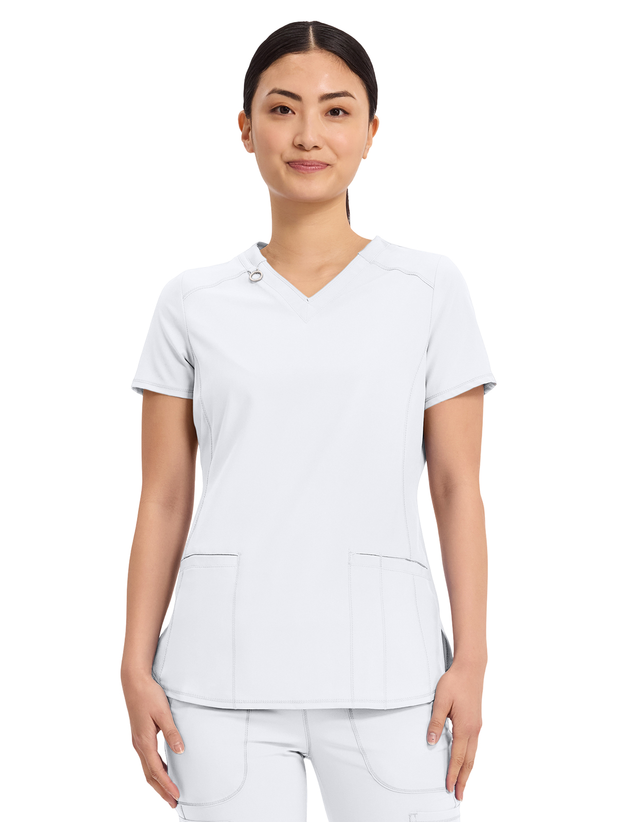 Infinity - Women's 2 Pocket Princess Seams V-Neck Top 57