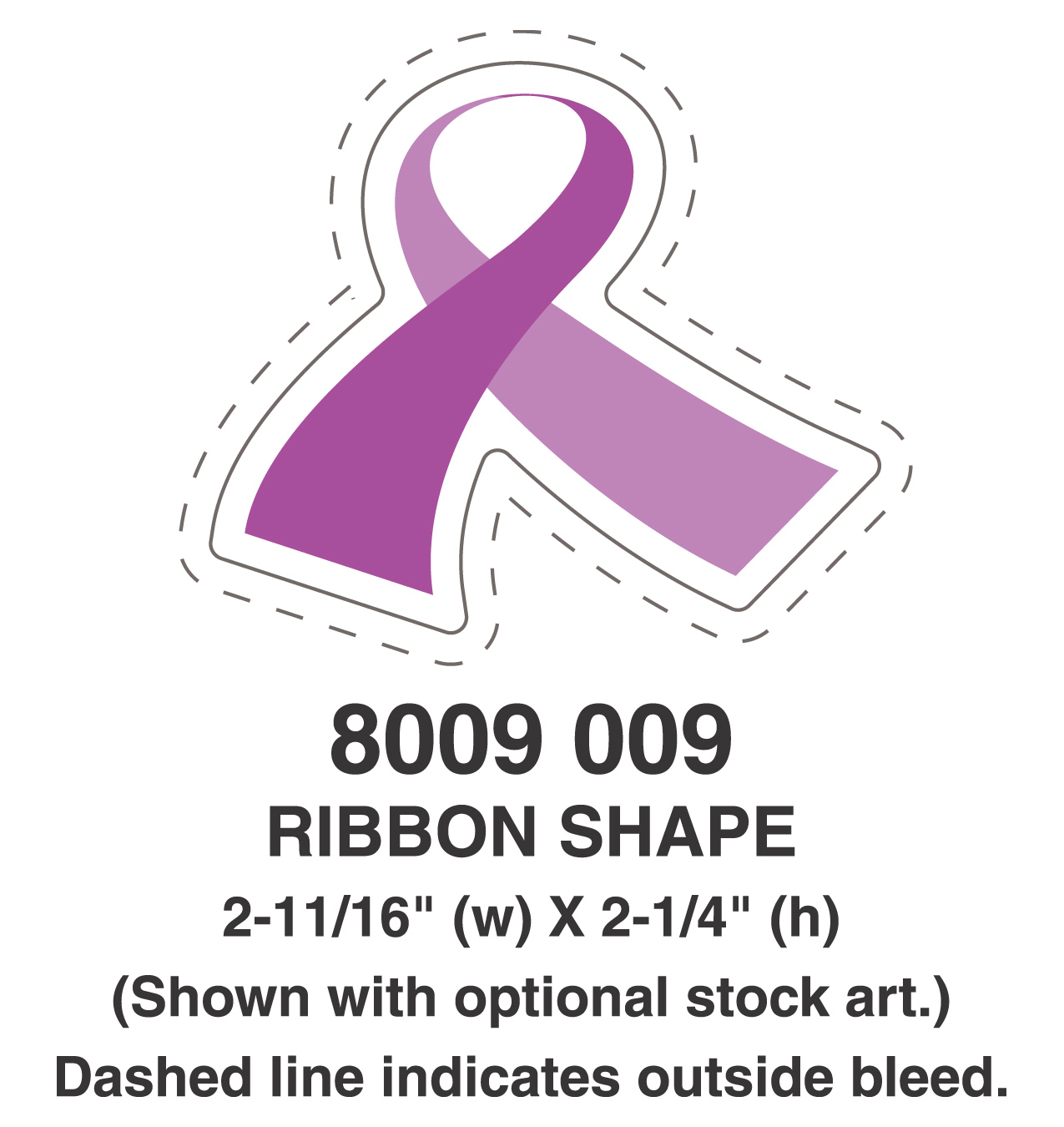 Awareness Magnet - Ribbon Shape (2.6875x2.25) - 25 Mil. 1