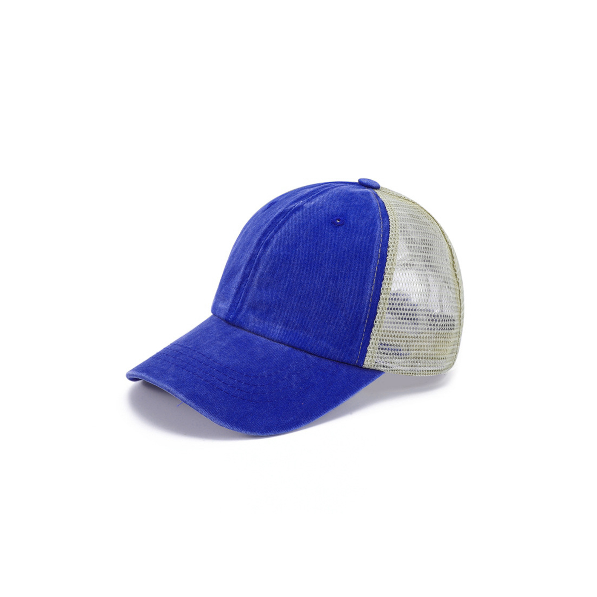 Washed Cotton Low Profile Baseball Cap With Mesh Back 14