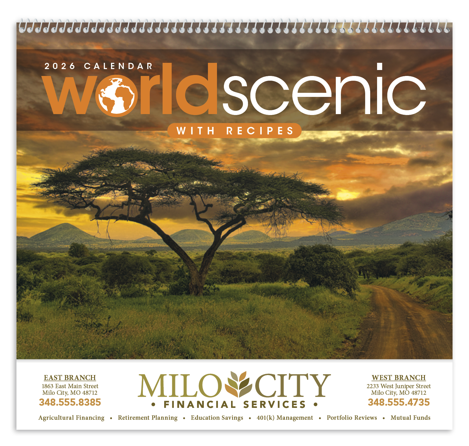 Triumph® Calendars World Scenes with Recipe Calendar 43