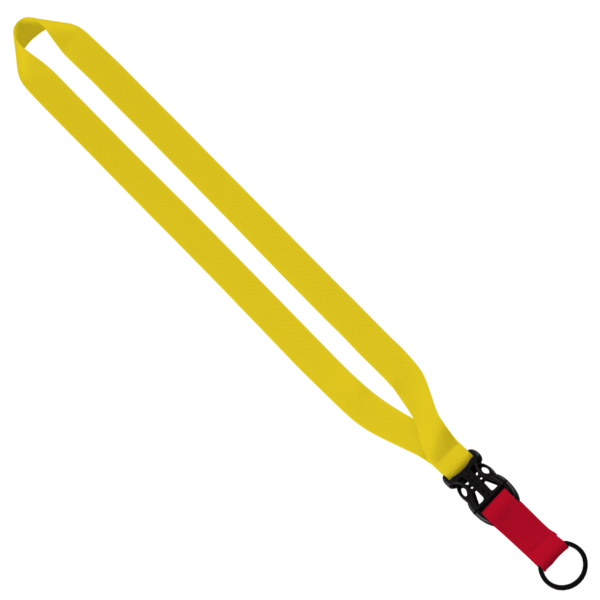 3/4" Multi-Color Polyester Lanyard with Slide Buckle Release & Split-Ring 16