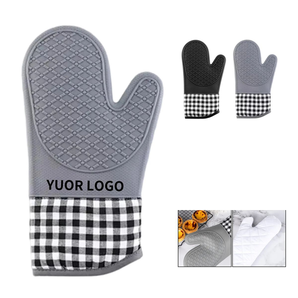 Heat Resistant Silicone Mitts for Cooking 3