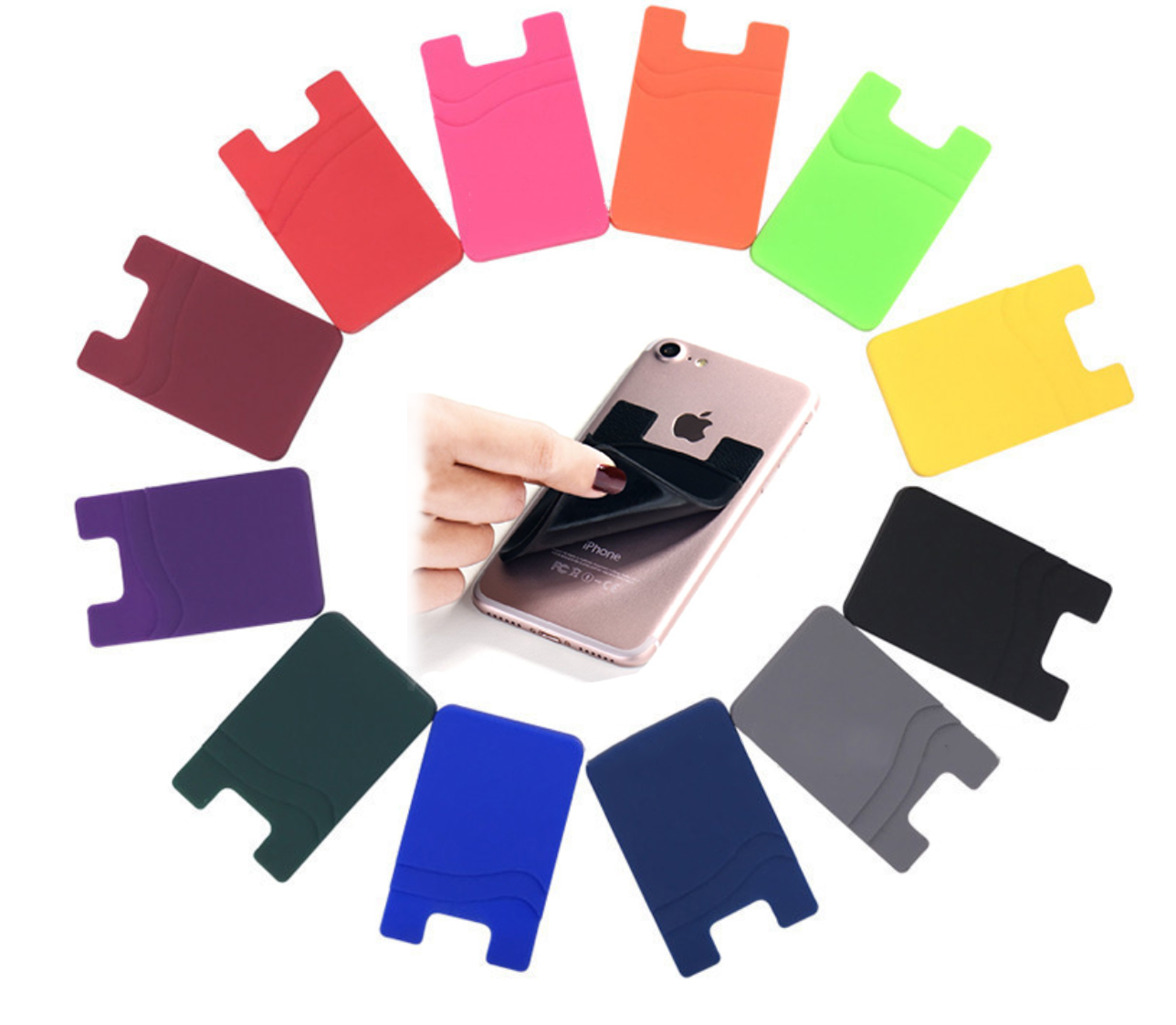 Silicone Credit Card Phone Holder with 2 Pockets 2