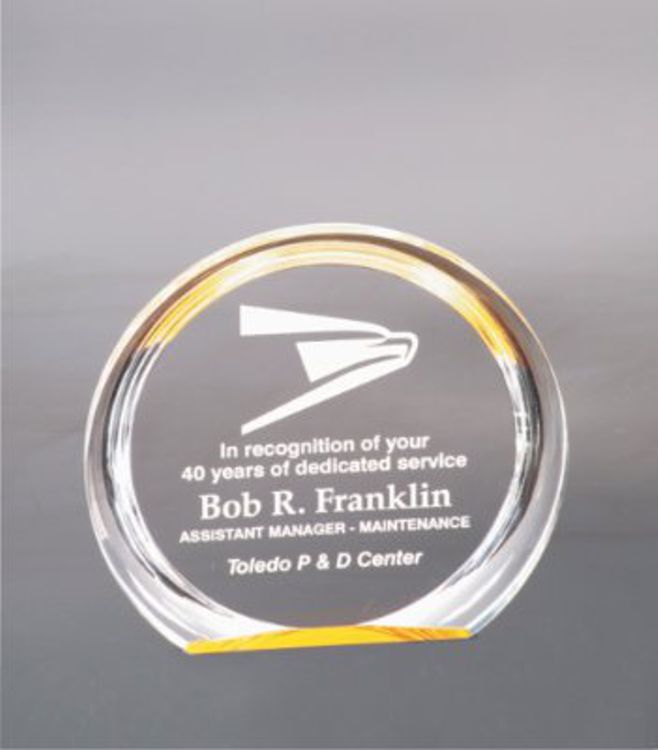 6 3/8" Round Gold Halo Acrylic Award