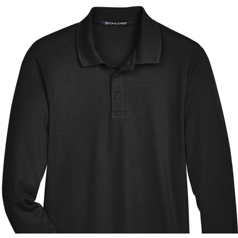 Devon & Jones CrownLux Performance™ Men's Plaited Long Sleeve Polo 23