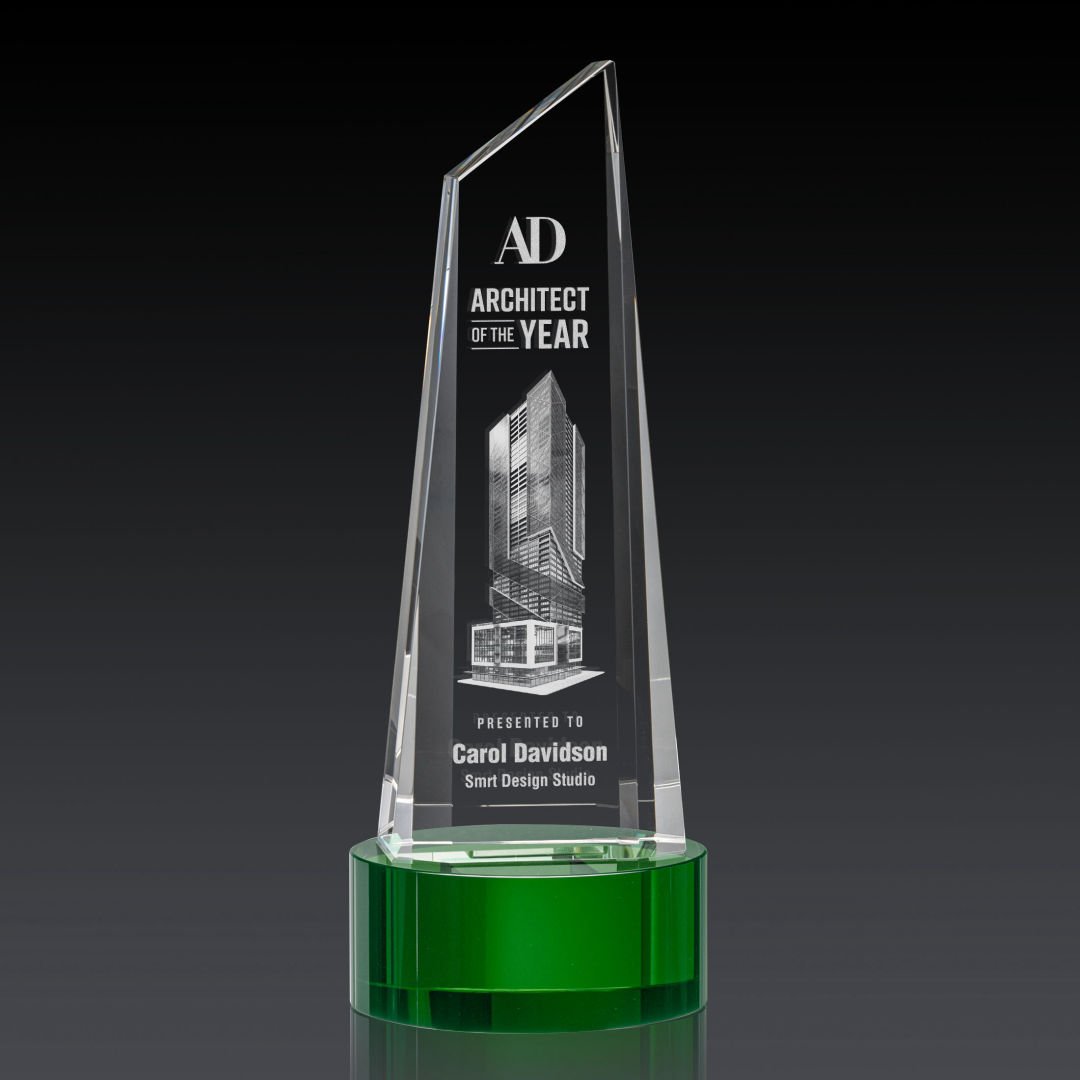 Akron Tower 3D Award on Base - Green 5