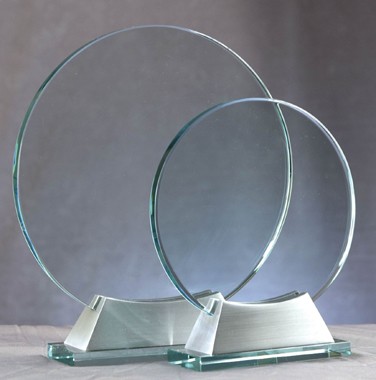 Glass Award with Satin Metal bale 1