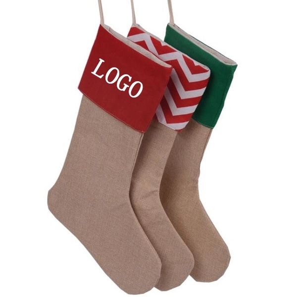 Christmas Canvas Stocking Gift Bag, custom tote bag with logo imprint 4