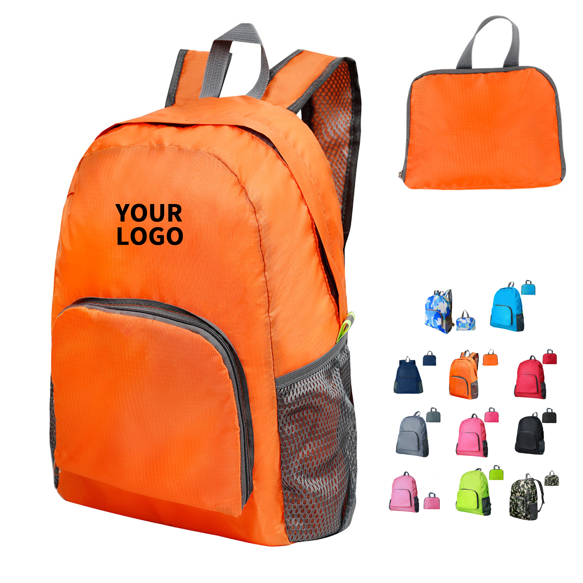 210D Ripstop Foldable Travel Backpack 12" Length x 6.5" Width x 16.5" Height 6