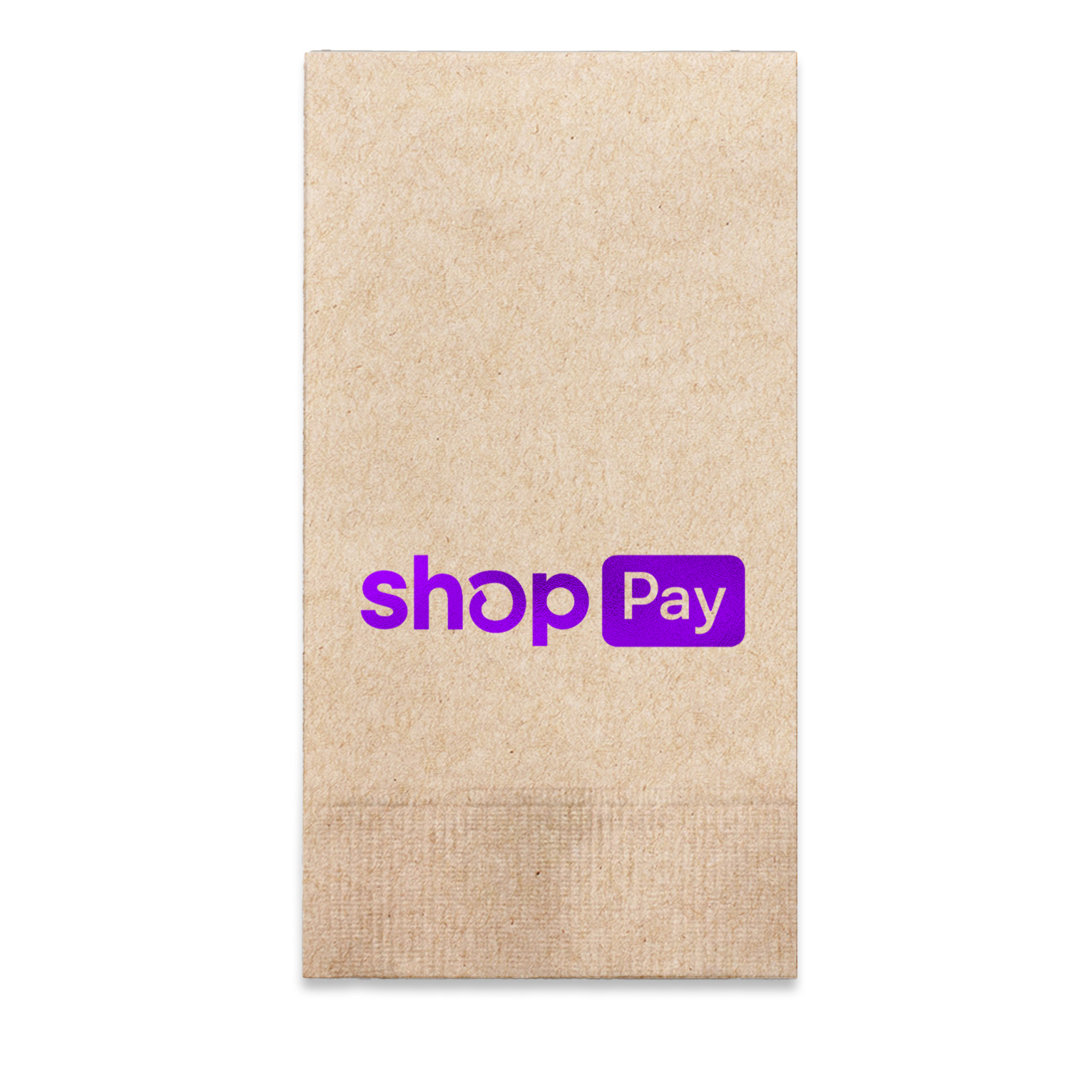 Foil Stamped 2-Ply Kraft Dinner Napkin - 1/8 Fold