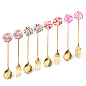 Lollipop Dessert Coffee Spoon Or Fork 5