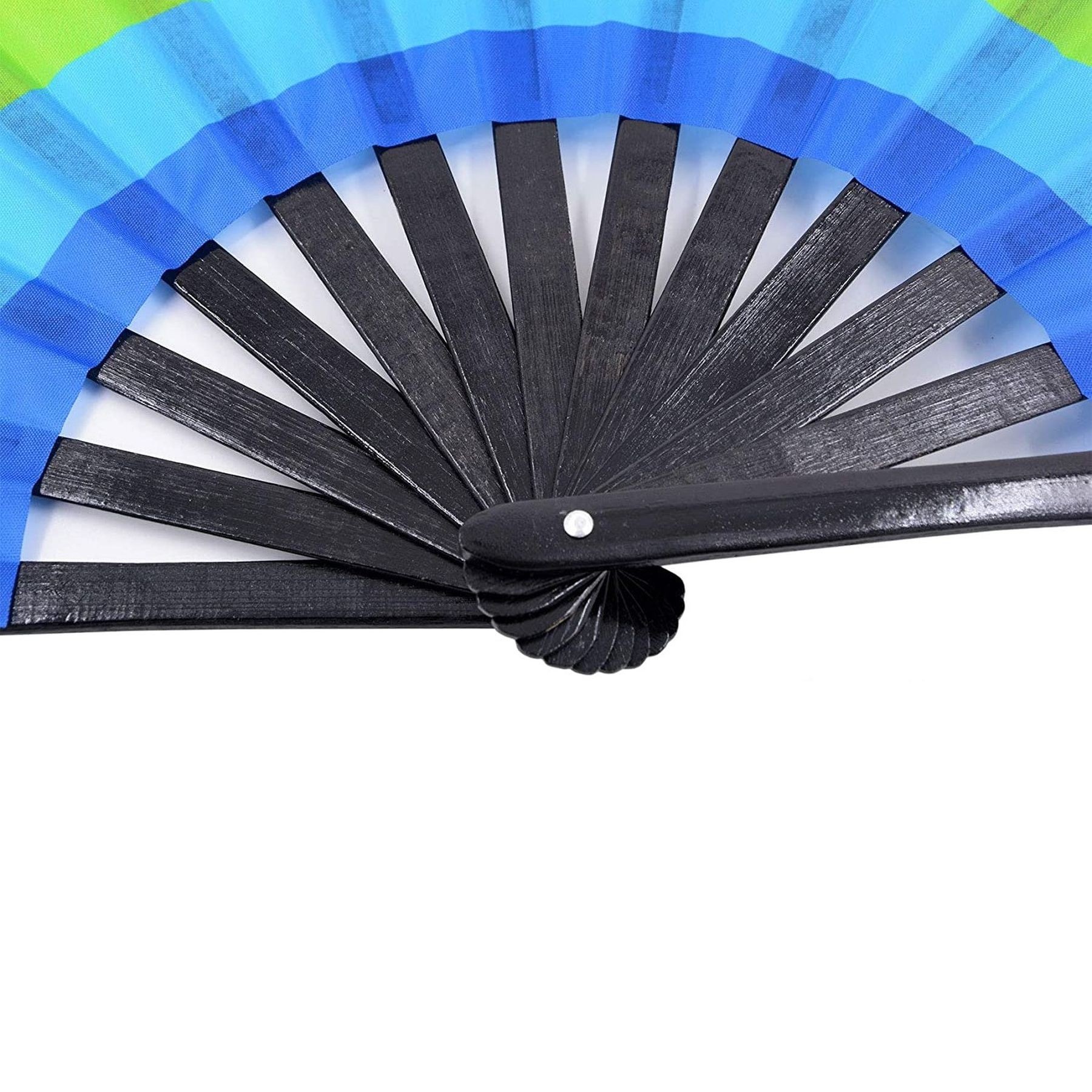 13 Inch Folding Hand Rave Bamboo Gay Pride Rainbow Fan 16