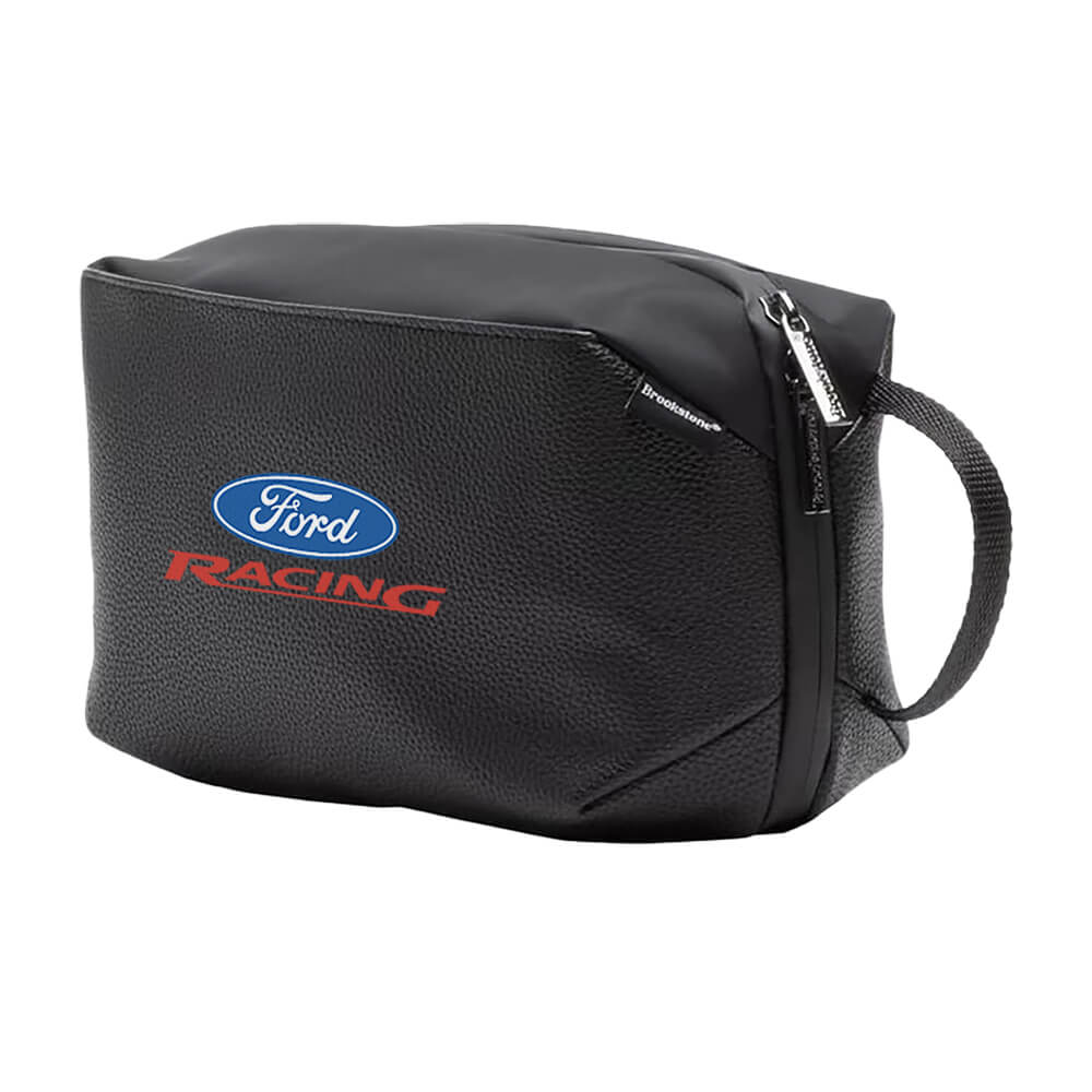 Brookstone Compact Toiletry Kit Vegan Leather Travel Bag