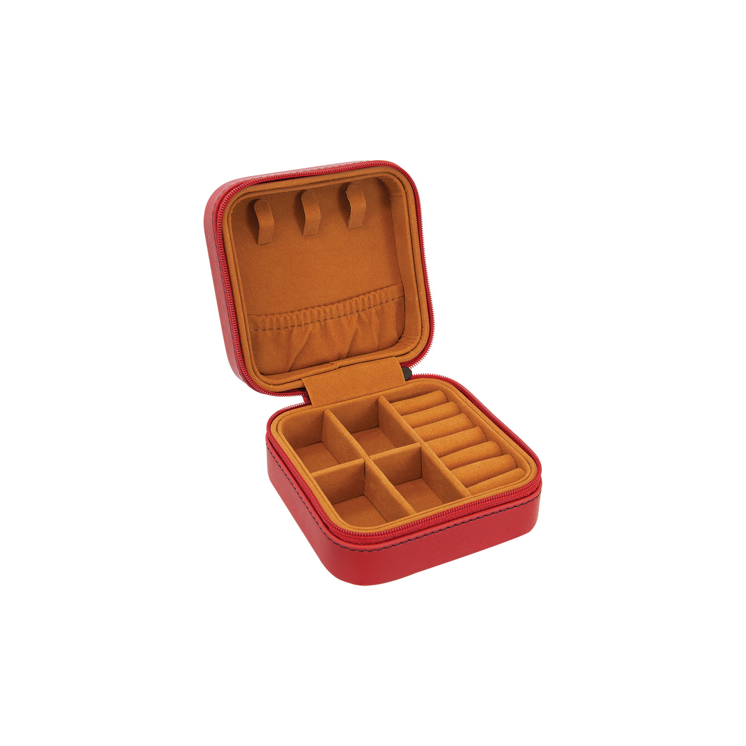 Red Leatherette Travel Jewelry Box 3