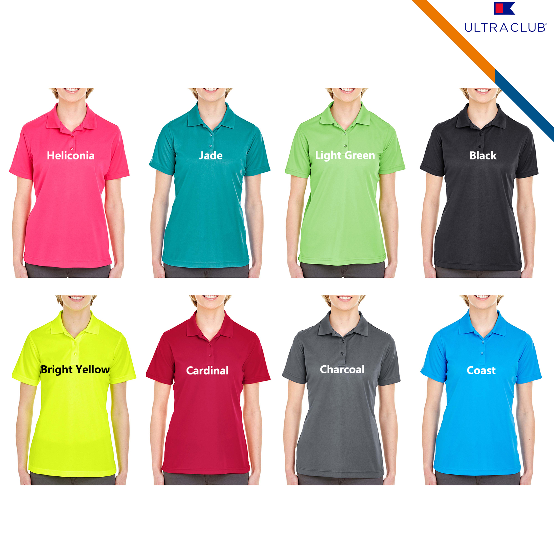 Ultra Club® 4.4oz Polyester Ladies' Polo Shirts 4