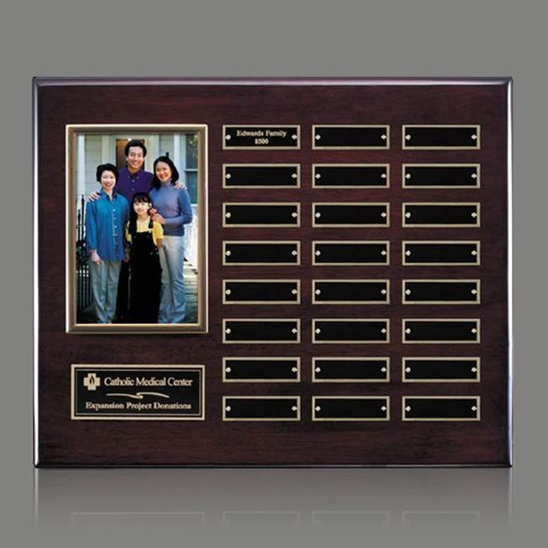 Photo (Vert) P/Plaque - Rosewood/Gold 8
