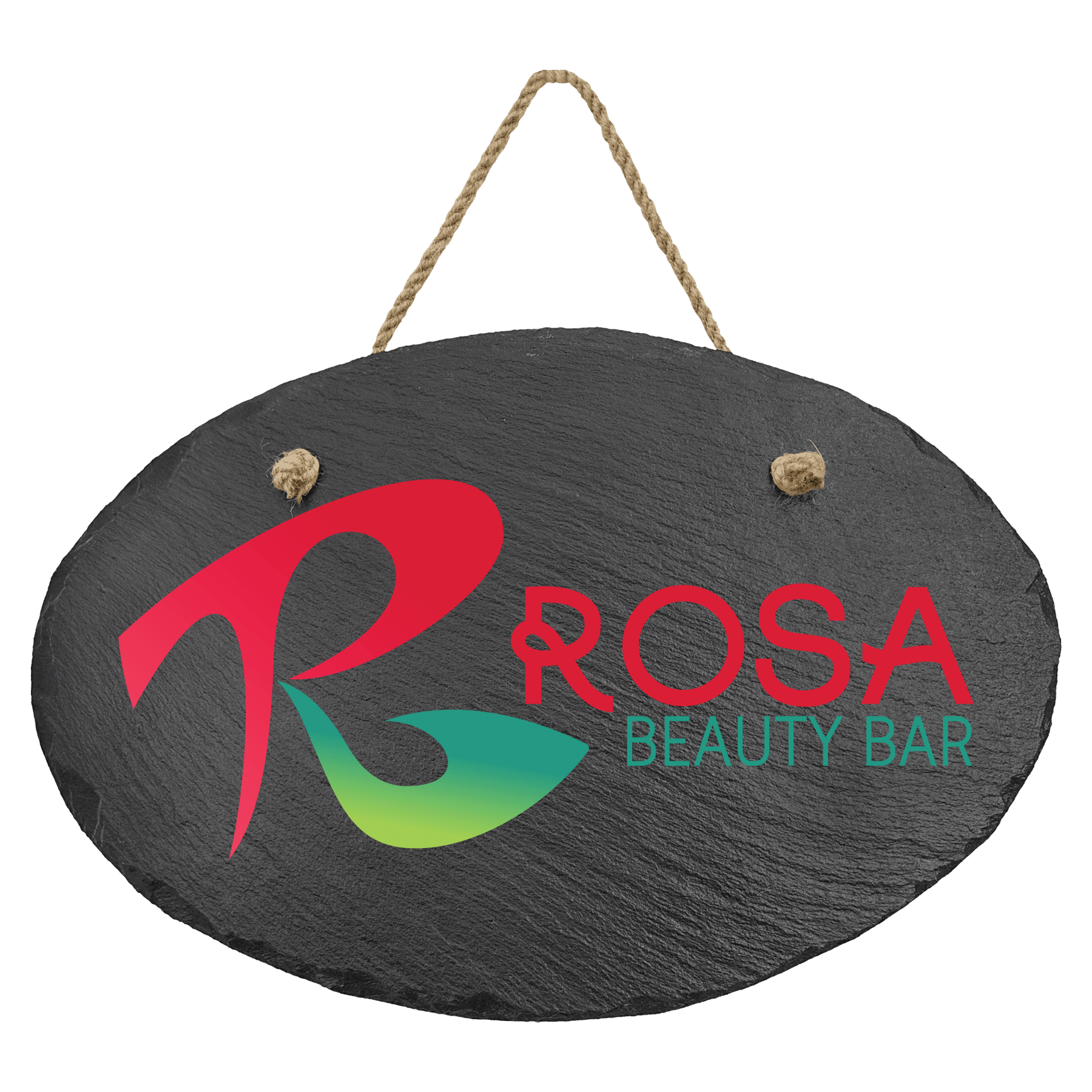 11 3/4" x 7 3/4" Oval Slate Decor with Hanger String 1