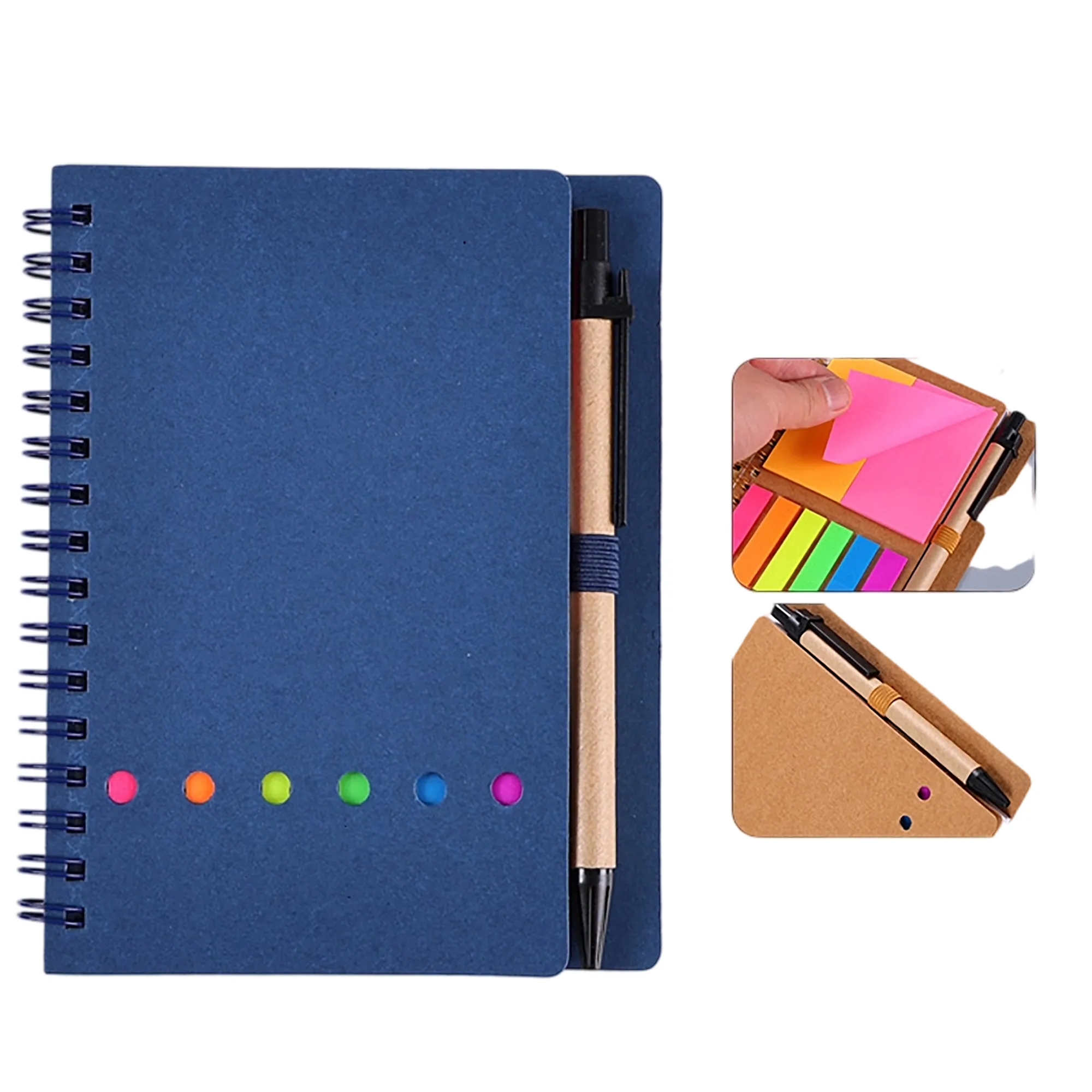 Kraft Paper Notebook With Sticky Notes And Pen 3