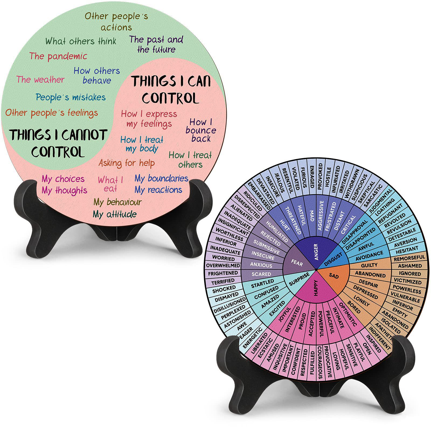Wooden Emotion Wheel Desk Display Chart 4