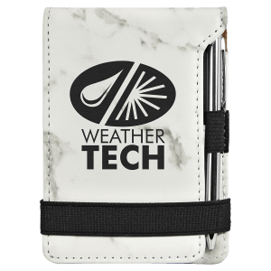 3 1/4" X 4 3/4" Laserable Leatherette Mini Notepad With Pen 7