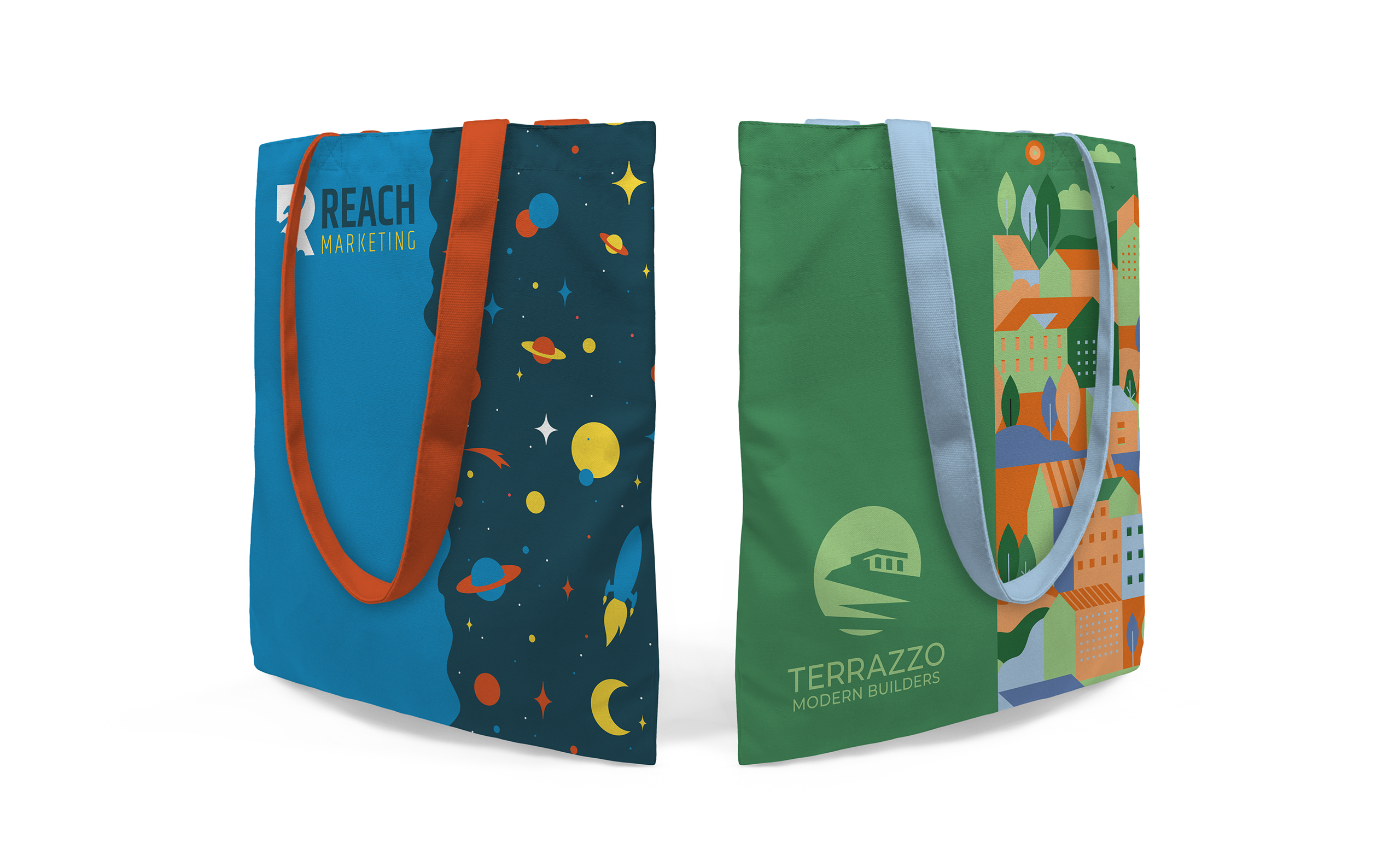 Full Color Recycled Canvas Tote Flat