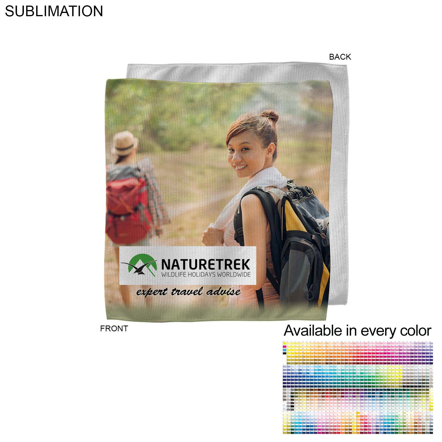 Microfiber Dri-Lite Terry Branding Towel, 10x10, Sublimated Edge to Edge 1 side 7