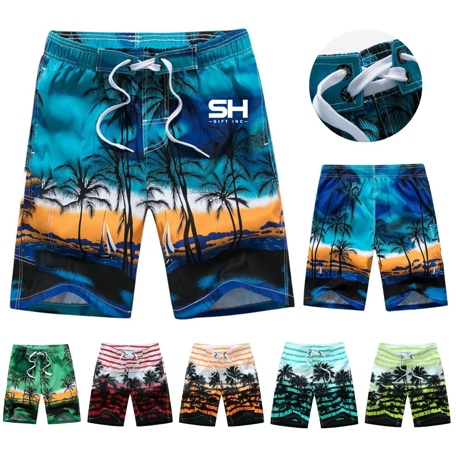Men's Quick Dry Tropical Beach Swim Trunks 2