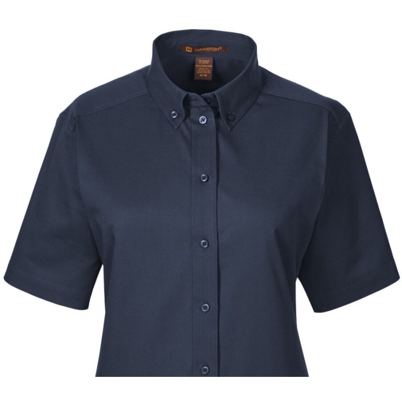Harriton Ladies' Foundation 100% Cotton Short-Sleeve Twill Shirt With Teflon™ 9