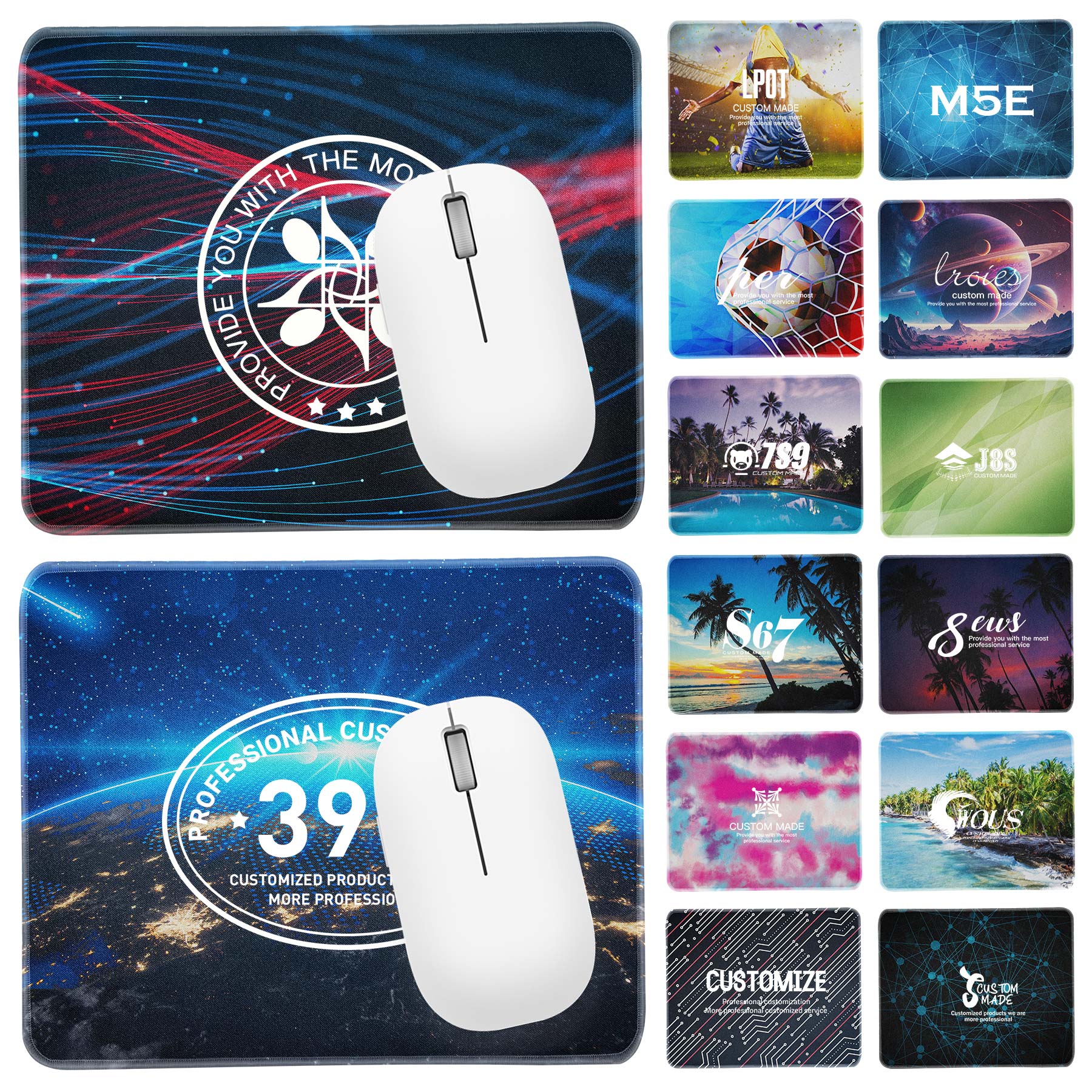 2MM 8" x 9" Rubber Office Mouse Pads 7