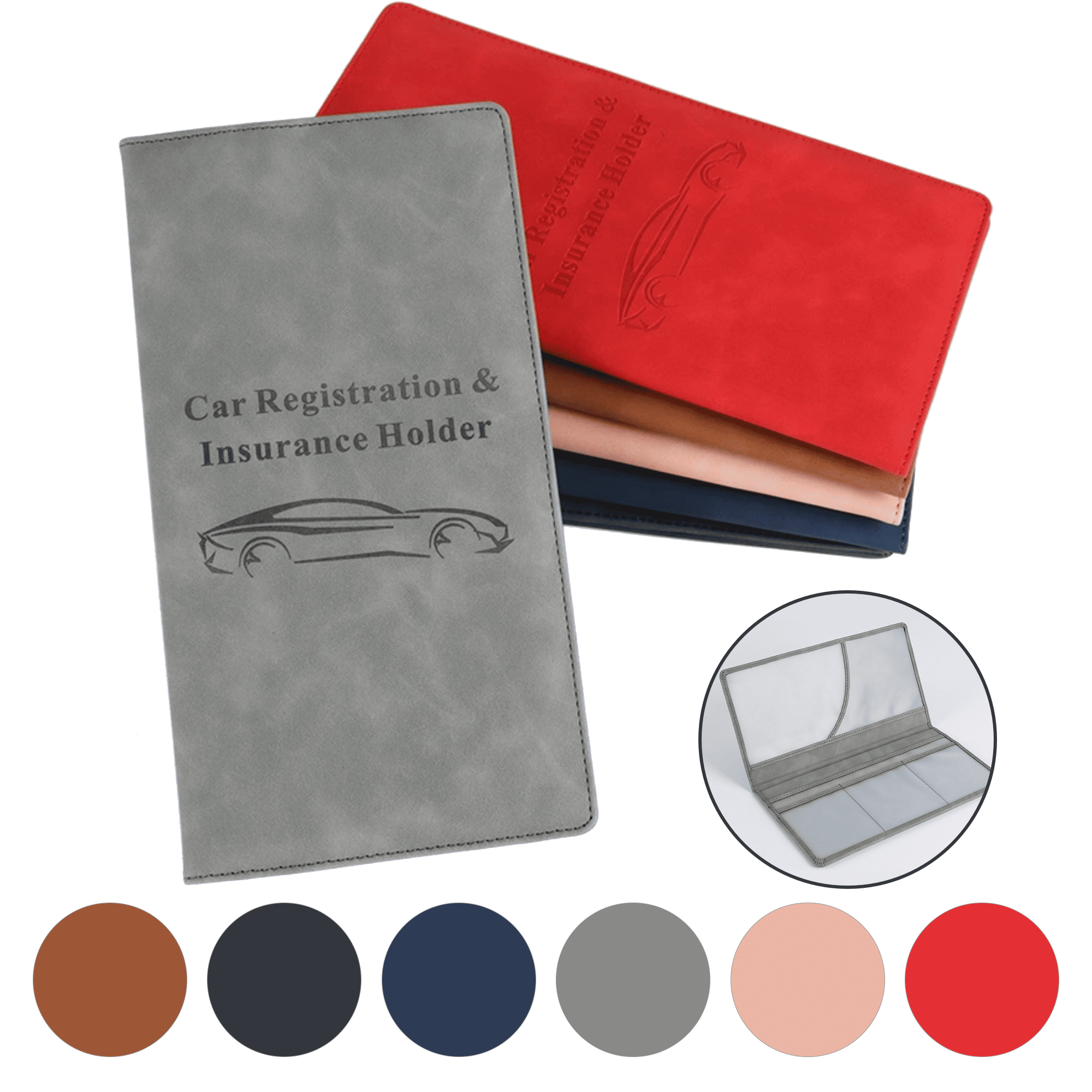 Multi-Slot PU Leather Car Document Wallet 6
