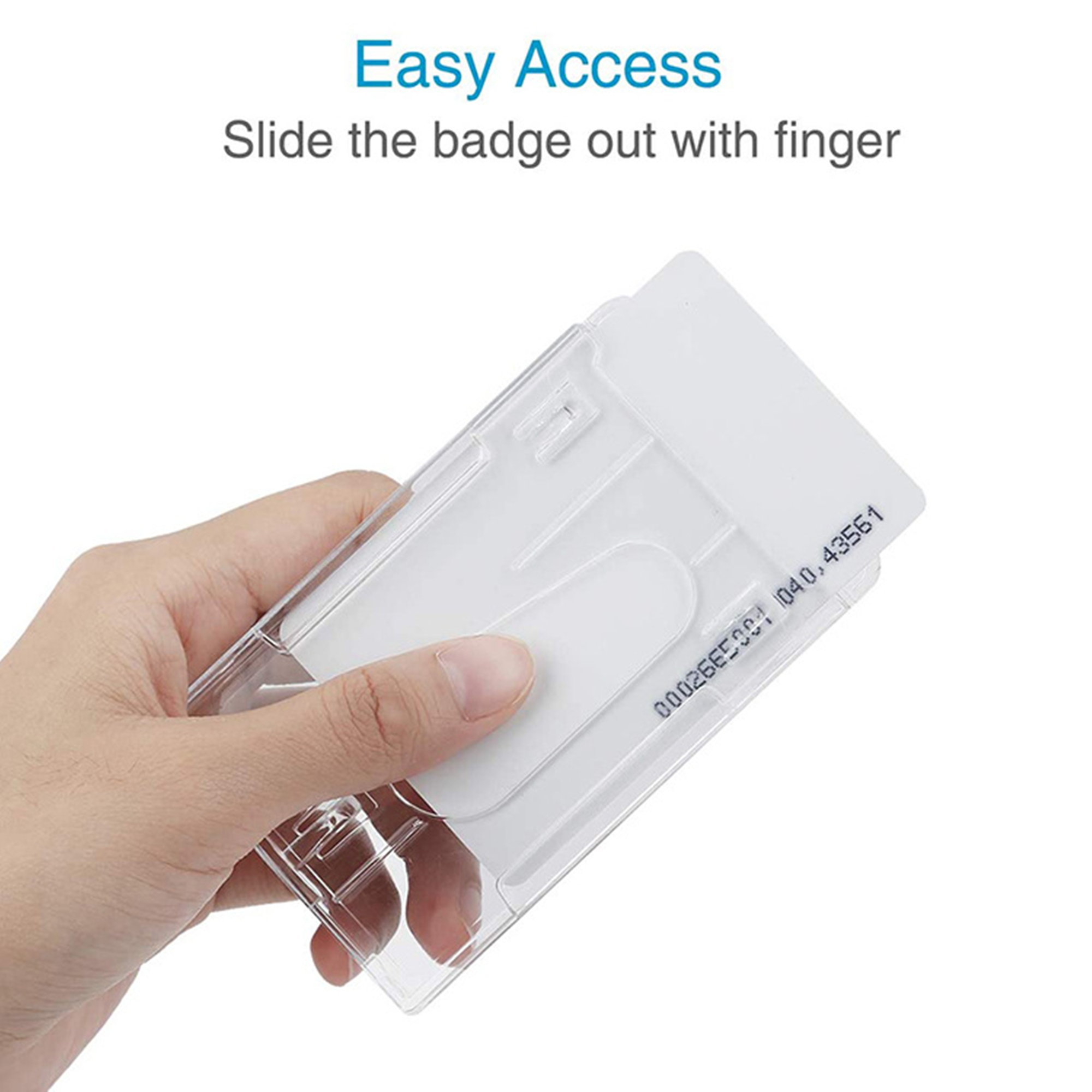 Clear Vertical Badge Holder With Thumb Slot 5