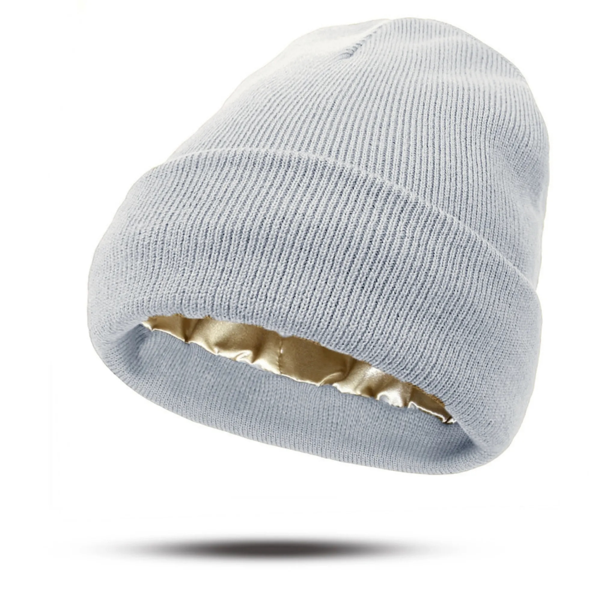 Satin Lined Knit Beanie Warm Soft Winter Hat 9