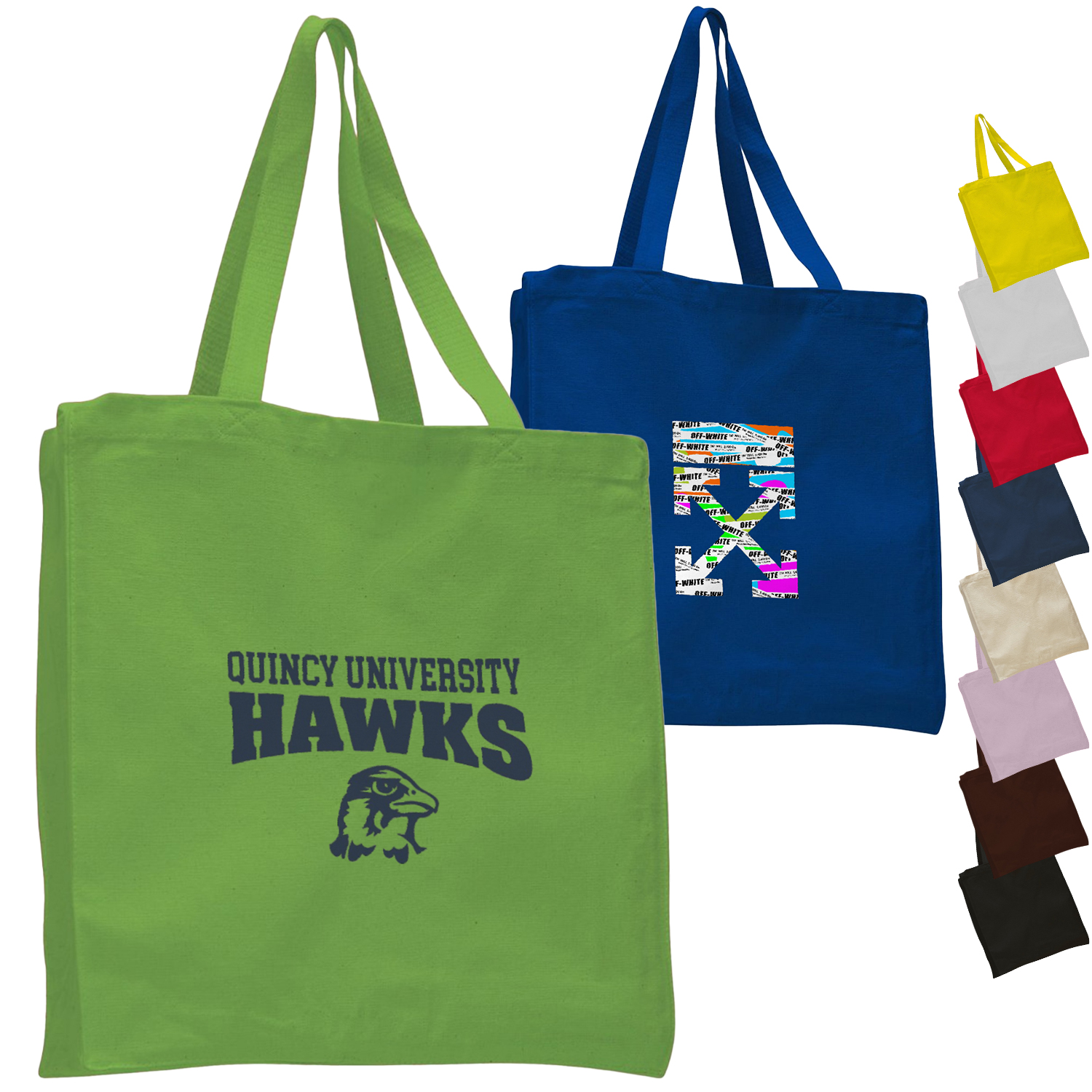 12 Oz. Cotton Canvas Book/Tote Bag USA Decorated (14"x15"x 4") 1