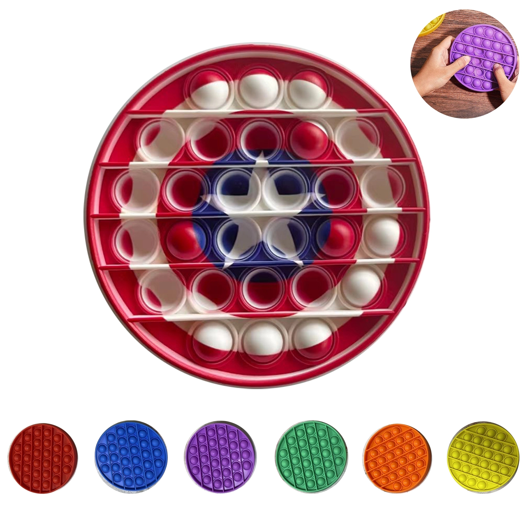4.7" Dia Full Color Printing Push Pop Fidget 3