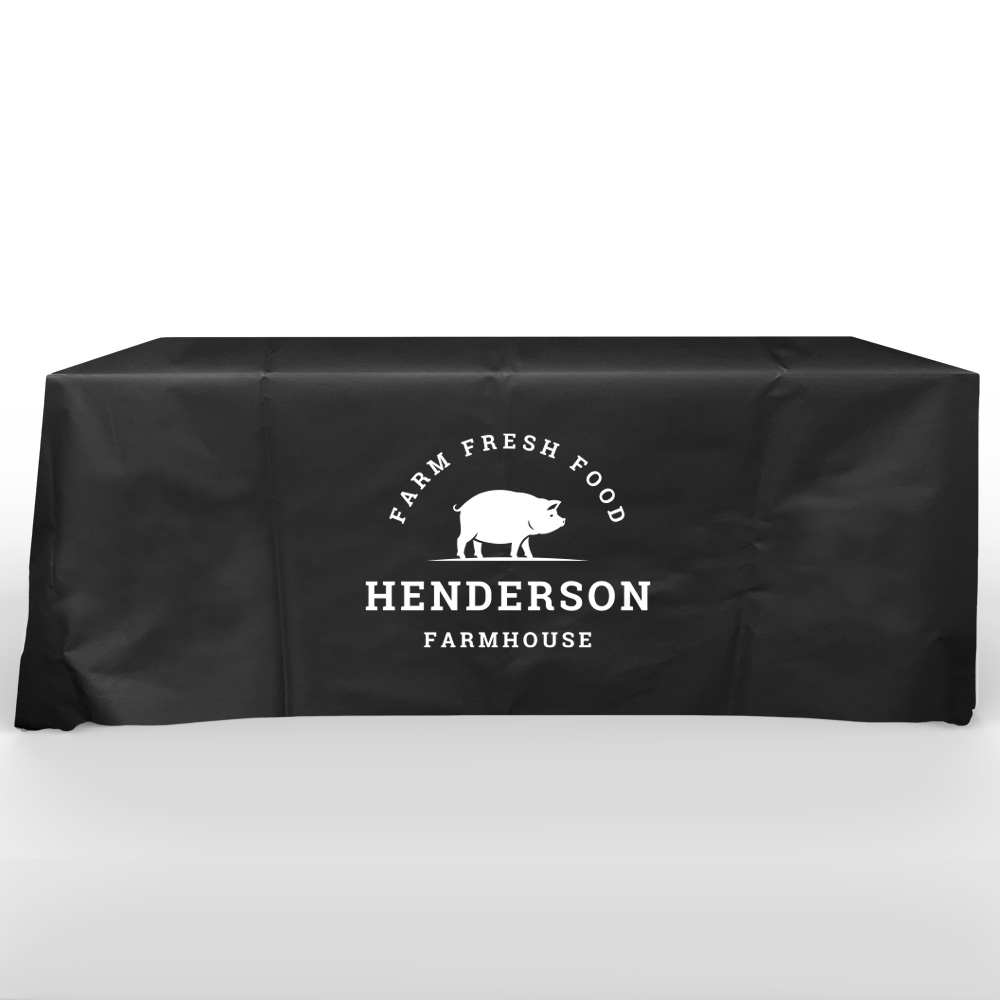 Recyclable, Non Woven 6' Flat, 4 Sided Screen Print Table Cover
