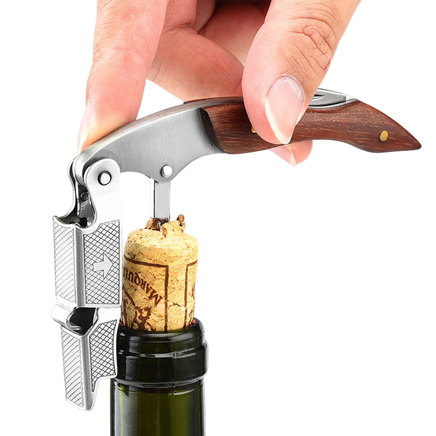 Foldable Stainless Steel Wine and Beer Opener with Knife 9