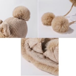 Women Winter Warm PomPom Cat Ear Beanie Hat 3