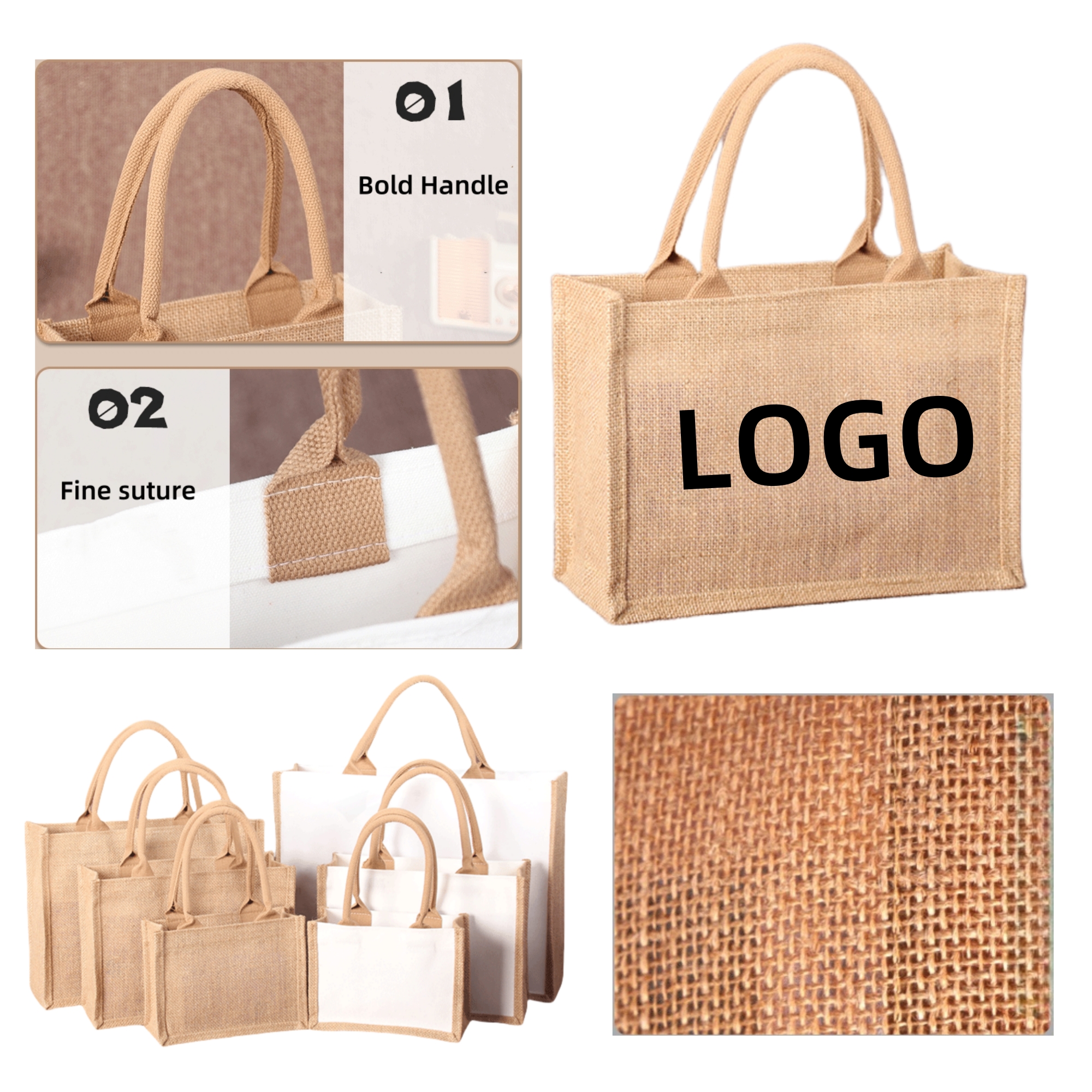 Linen Simple Tote Bag, custom tote bag with logo imprint 2