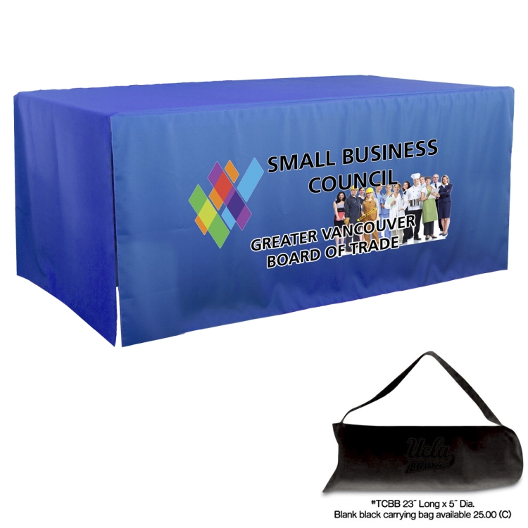 "Darley OS Eight" 3-Sided Throw Style Table Covers All Over Full Color Dye Sublimation Imprint - Fit 1