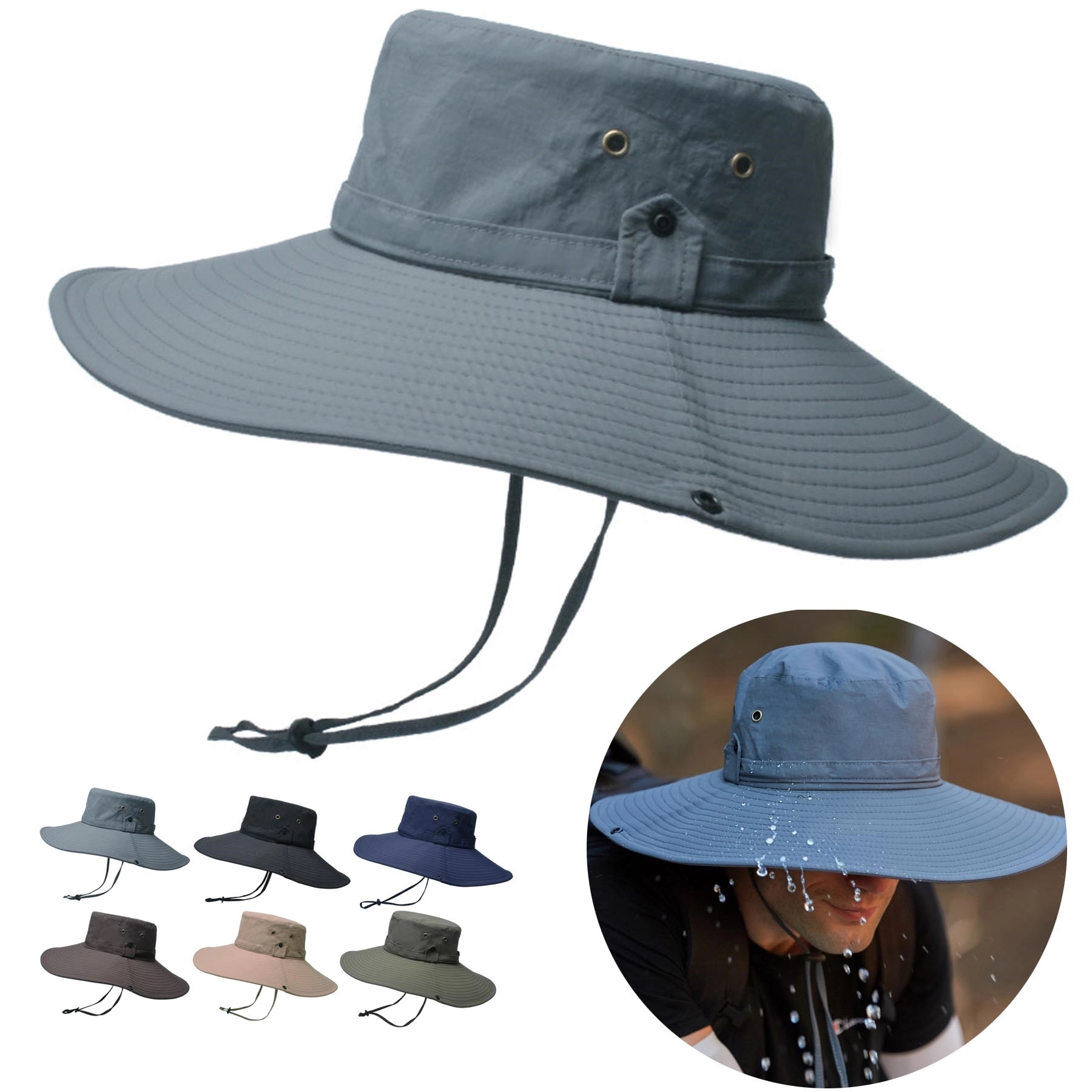 Waterproof Wide Brim Bucket Hat 3