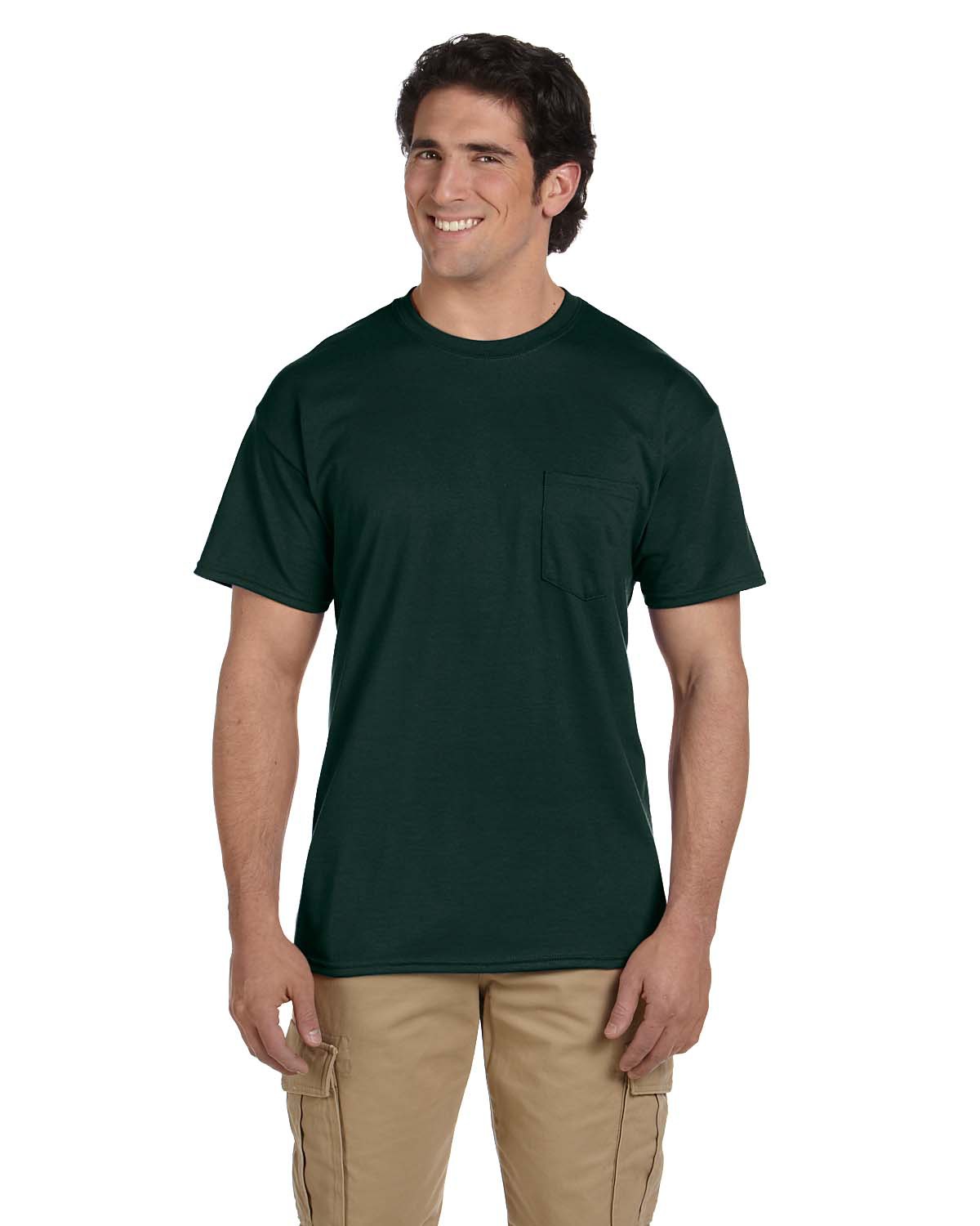 Color Medium Weight Poly-Cotton Pocket Tee 12