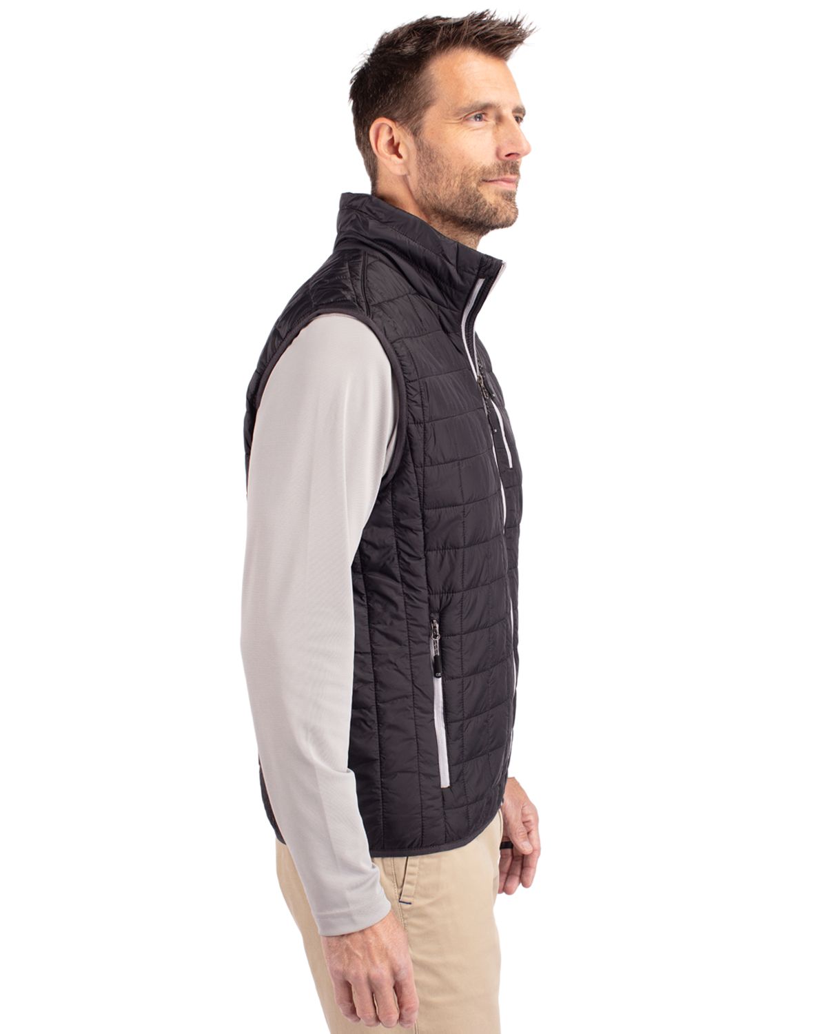 Cutter & Buck Rainier Recycled Insulated Puffer Mens Big & Tall Full Zip Vest Big & Tall 41