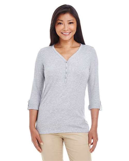 Women's Perfect Fit™ Y-Placket Convertible Sleeve Knit Top - DP186W 50