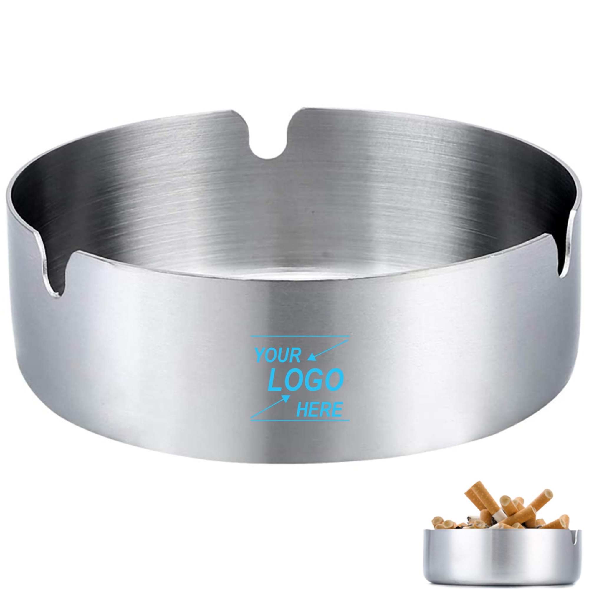 Stainless Steel Round Ashtray 3.15"
