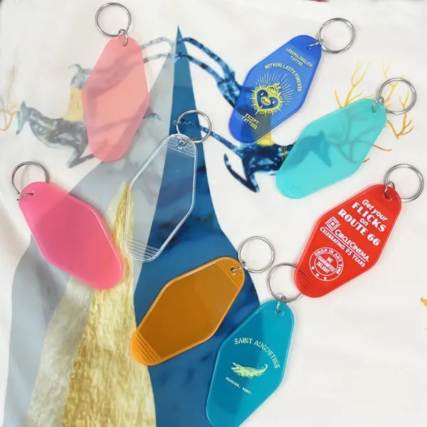 Translucent Rhombic Vintage Motel Keychain 7